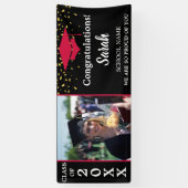 赤と黒の卒業写真クラス2025 横断幕 (縦)