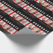 赤と黒の卒業写真コラージュ ラッピングペーパー (角)