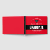 赤と黒の卒業式パーソナライズされたゲストブック ゲストブック (全面)