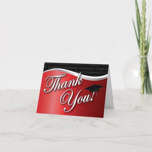 赤と黒の卒業感謝 サンキューカード (正面)