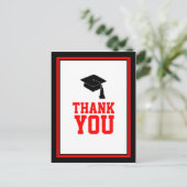赤と黒の卒業感謝 ポストカード (スタンド正面)