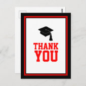 赤と黒の卒業感謝 ポストカード (正面/裏面)
