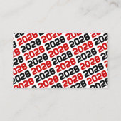 赤と黒の卒業招待状発表の挿入 名刺 (裏面)