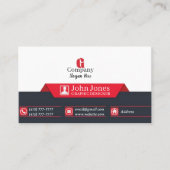 赤と黒の名刺6パック100 名刺 (正面)