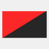 赤と黒の国旗のロゴxx 長方形シール (正面)