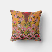 赤と黒の壁のデザインつる。 クッション (正面)