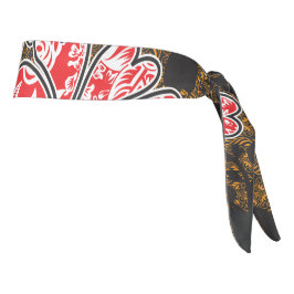 赤と黒の壁のデザインつる。 タイヘッドバンド