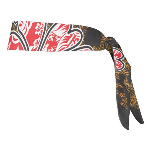 赤と黒の壁のデザインつる。 タイヘッドバンド (回転90)