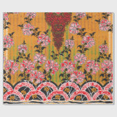 赤と黒の壁のデザインつる。 ラッピングペーパー (フラット)