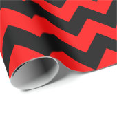 赤と黒の大きなシェブロンのラッピング紙 ラッピングペーパー (ロールコーナー)