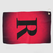 赤と黒の大きなモノグラムはっきりしたシックモダンな ゴルフタオル (横)