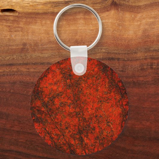赤と黒の大理石パターンキーチェーン キーホルダー (正面)