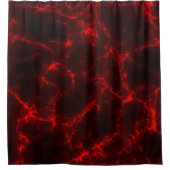 赤と黒の大理石抽象芸術 シャワーカーテン (正面)