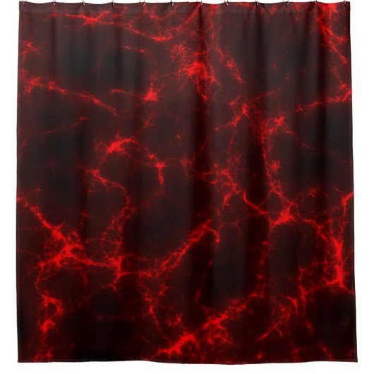 赤と黒の大理石抽象芸術 シャワーカーテン (正面)