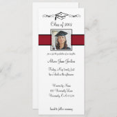 赤と黒の学校の卒業案内 招待状 (正面/裏面)