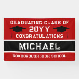 赤と黒の学色卒業 横断幕