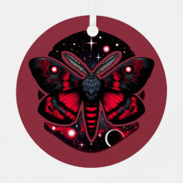 赤と黒の宇宙の蛾 – 天の神秘的 メタルオーナメント