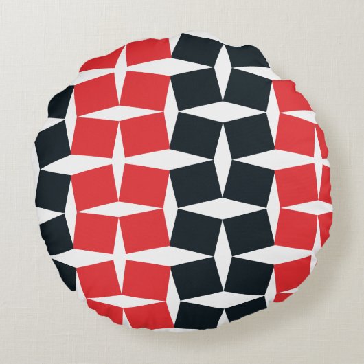 赤と黒の対角線枕 ラウンドクッション (裏面)
