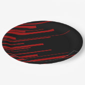 赤と黒の対角線 ペーパープレート (アングル)