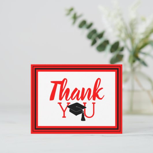 赤と黒の帽子をお願いします ポストカード (スタンド正面)