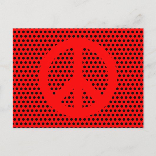 赤と黒の平和のシンボル ポストカード (正面)