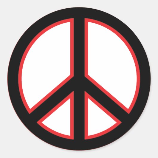 赤と黒の平和のシンボル ラウンドシール (正面)