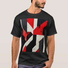 赤と黒の幾何学模様 Tシャツ