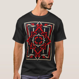 赤と黒の幾何学模様 Tシャツ