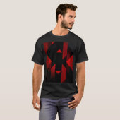 赤と黒の幾何学模様 Tシャツ (正面フル)