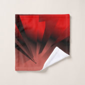 赤と黒の幾何学浴用タオルセット バスタオルセット (ウォッシュタオル)