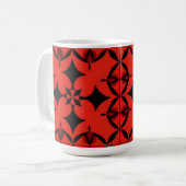 赤と黒の幾何学的な抽象芸術 コーヒーマグカップ (正面左)