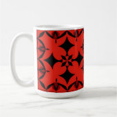 赤と黒の幾何学的な抽象芸術 コーヒーマグカップ (左)