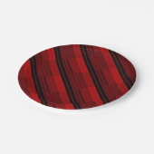 赤と黒の幾何学的パッチワークキルト ペーパープレート (アングル)