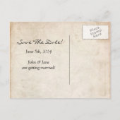 赤と黒の引き裂かれた紙結婚式の日付を保存 案内ポストカード (裏面)