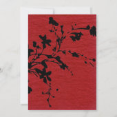 赤と黒の引き裂かれた紙結婚式招待状 招待状 (裏面)