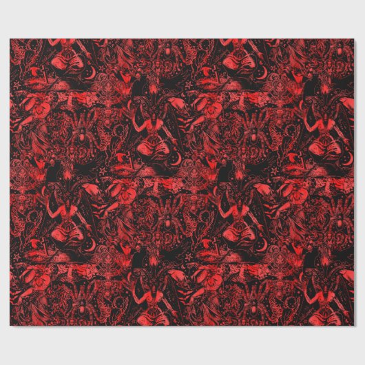赤と黒の悪魔ゴシックビクトリアン様式 ラッピングペーパー (フラット)