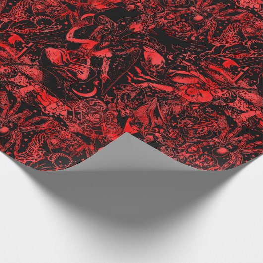 赤と黒の悪魔ゴシックビクトリアン様式 ラッピングペーパー (角)