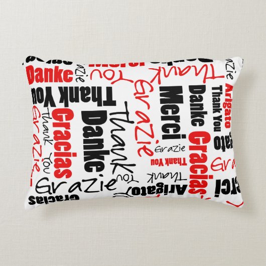 赤と黒の感謝の言葉 アクセントクッション (正面)