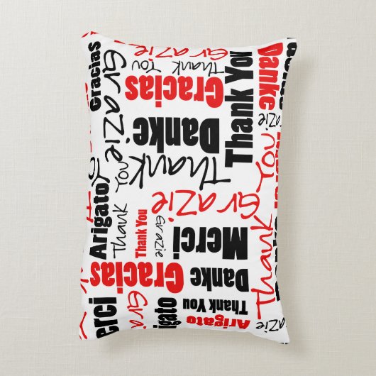 赤と黒の感謝の言葉 アクセントクッション (裏面(縦))