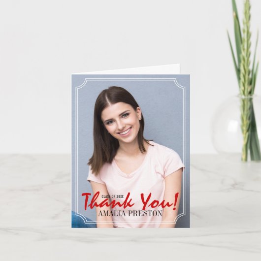 赤と黒の手書き2021年卒業 サンキューカード (正面)