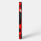 赤と黒の抽象芸術キリン模様 iPhoneケース (左側面)