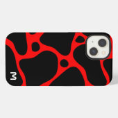 赤と黒の抽象芸術キリン模様 iPhoneケース (裏面横)