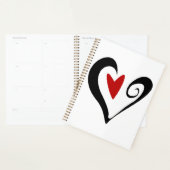 赤と黒の抽象芸術ハートロマンモダンチック プランナー手帳 (ディスプレー)