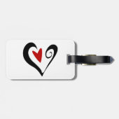 赤と黒の抽象芸術ハートロマンモダンチック ラゲッジタグ (裏面横)