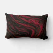 赤と黒の抽象芸術絵画 ランバークッション (裏面)
