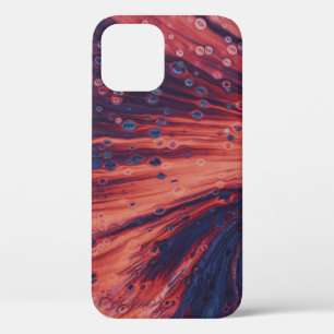 赤と黒の抽象芸術絵画 iPhone 12ケース