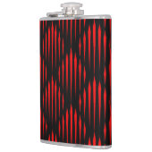 赤と黒の抽象芸術線パターン フラスク (左)