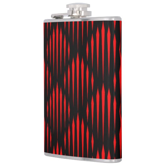 赤と黒の抽象芸術線パターン フラスク (左)