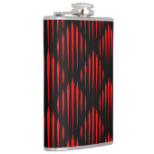 赤と黒の抽象芸術線パターン フラスク (右)