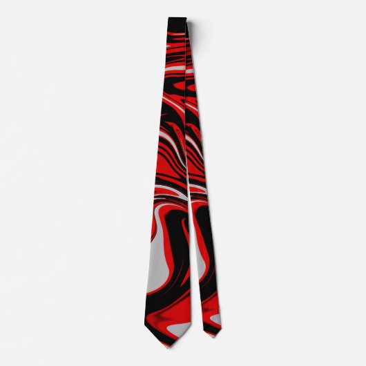 赤と黒の抽象芸術 ネクタイ (正面)
